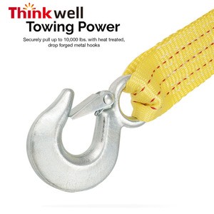 2&quot; x 20&#39; Heavy Duty 10,000 lb Polyester Tow Strap with Hooks