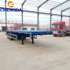3 Axles 40ft Blue Cheap Flat Bed Semi Trailers Used Flatbed Container Trailer For Sale