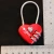 Import 3 Digits Love Heart Shaped Combination Padlock Luggage Lock from China