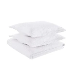 3-Piece Solid Modern Quilted Bedspread Coverlet Set - 1 Coverlet 90x86" + 2 Shams 20"x36"