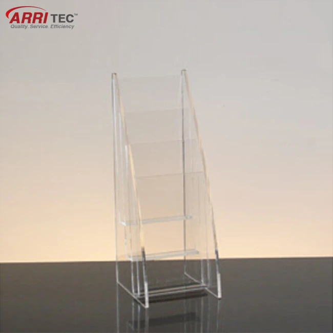 3 pockets countertop stand acrylic clear plastic brochure holder