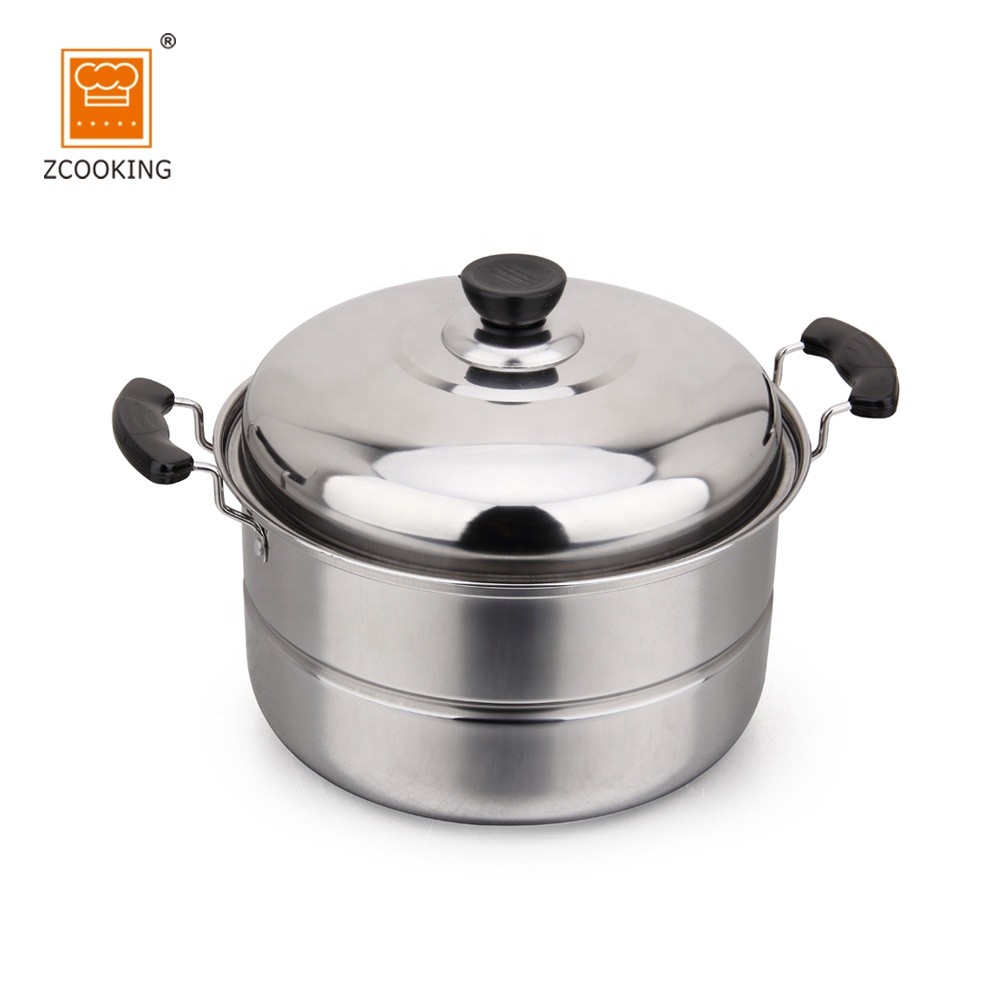 30cm Double Layer Stainless Steel Cooking Pot With Steel Lid