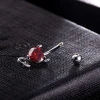 316L Stainless Garnet Heart Zircon Crystal Devil Belly Button Ring Navel Piercing Nombril Ombligo Body Jewelry