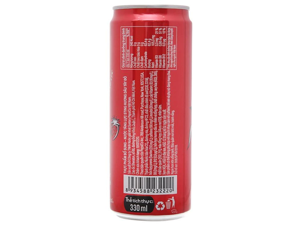 330ml can packing Energy Drink Beverage Red Strawberry Sting Fmcg Products Sting Energy Drink From Vietnam