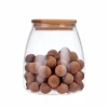 400ml 650ml 800ml  Handmade Glass Food Storage Jar Bamboo Lid Glass Jar