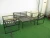 4pcs1coffer table+2 sofas Garden sets Plastic wood handrail outdoor furniture