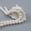 5-6mm/6-7mm/8-9mm/9-10mm/11-12mm Natural White Faceted Round Beads Pearl Sold By Strand