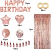 50pcs Rose Gold Birthday Party Supplies HAPPY BIRTHDAY Foil Balloon Banner Confetti Balloons Decorations Kit