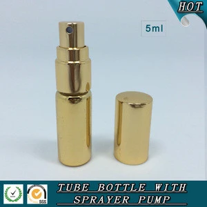 5ml Gold Glass Spray Perfume Bottle with Gold pump