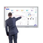 65'' Class meeting smart multi touch LCD digital screen interactive whiteboard with dual system