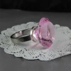 80mm k9 fashionable design decoration crystal pink napkin ring for star hotels