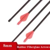 8mm Glass Fiber Arrow Shafts Archery Accessories Rubber Fiberglass Arrows for Sale