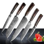 8"inch Chef Knives sets  laser Wave pattern Santoku kitchen Knives Sharp Cleaver Slicing Knives Gift Knife Hot Utility