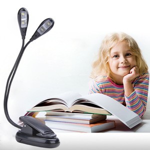 AAA battery rechargeable led flexible clip on desk book lamp