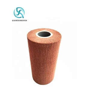 Abrasive Non Woven Grinding Wheel 500 Mm Maroon Color And Material 4&quot; Non-Woven Scour Roll For Polishing Flap With Shaft Brush