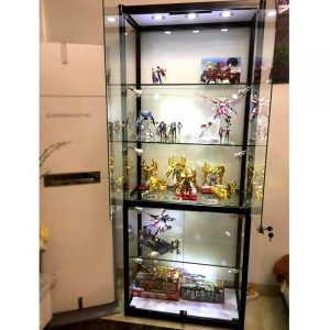Adjustable shelf and lockable glass display cabinets, Glass toys display cabinet