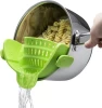 Amazon Hot-selling Kitchen Silicone Pot & Pan Strainer Washing Colander High Quality Adjustable Snap Silicone Kitchen Strainer
