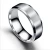 Import Amazon stainless steel double beveled frosted ring fashion men&#39;s brushed titanium steel ring from China