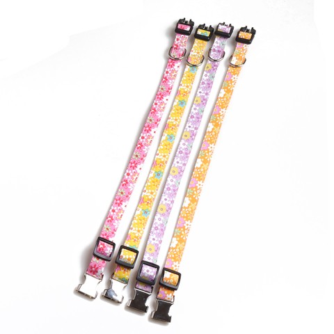 Amigo Floral Cute Soft Comfortable Custom Dog Collars Safety Quick Release Luxury Pet Collar For Small Medium Large Dogs