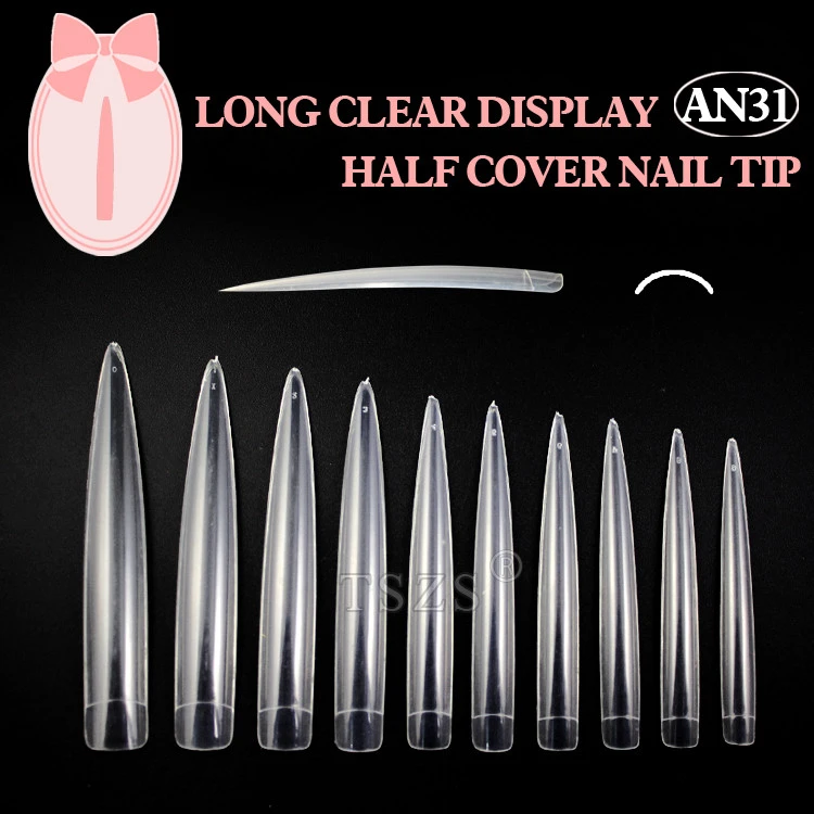 AN31 EXtra Long pointed Stiletto nail art tips Acrylic False Nail Tips Sharp Display Tips Stilleto