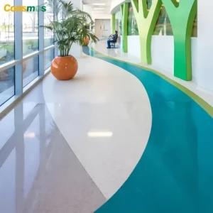 Antibacterial Homogeneous Plastic Floor PVC Vinyl Sheet Roll Flooring for Hospital Room