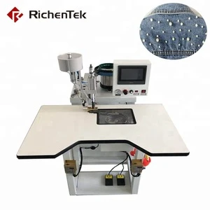 Apparel factory automatic pearl setting machine for dress/hats/shoes