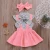 Import Baby Clothes Outfits 3 Colors Girls Dot Print Shirts Suspender Skirts Bow Headband 3Pcs Boutique Toddler Clothes For Summer M198 from China