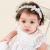 Import Baby Girl Christening Gowns With Headband White Gauze Dress Fashion Baby Birthday Baptism dress from China