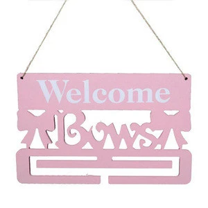 Bar shop pink wooden house decoration welcome wall hanging plaque