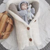 BBSD warm lamb fleece muslin colourful sleeping bag newborn baby swaddle for cold weather