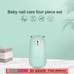 Bear Nail clipper baby Nipper Clippers 4 pcs ABS Stainless Steel Nail Nipper glass file baby nail clipper