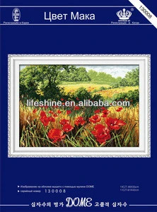 beautiful flower needlework with imported needles and cotton thread for decration home
