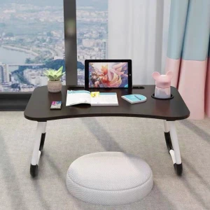 Bed & Sofa Computer Table Portable Folding Notebook Desk Laptop Table with Holder Foldable Legs Cup Slot on Bed