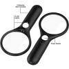 Best For Jeweler Watch Repair Magnifying Glass 3x 10x 45x  3 LED Light Handheld Magnifier for Reading Maps