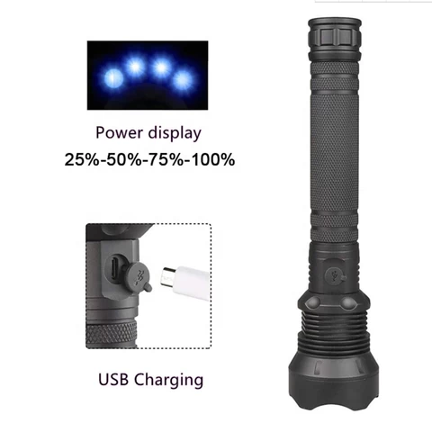 Best Quality XHP70.2 LED XHP90 High Power Dimmable Zoom Focus Rechargeable 1000M Long Range Torch Light Powerful P70 Flashlight
