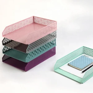 Best Selling 1-Tier Metal Stamped Stackable File Tray Paper Document Organizer