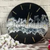 "Black Ocean Multi Waves Epoxy Resin Wall Clock - Captivating Handcrafted Art for Modern Home Decor by SmarkExports"
