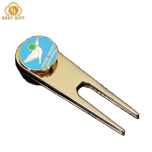 blank metal zinc alloy repair tool magnetic golf with epoxy logo