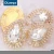 Import Bling Clothing Neckline Crystal Beaded Stone Silver Button Glass Rhinestone Bodice Applique with Gold Base Sew on for Dresses from China