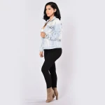 Blue Lapel Jacket Womens Fall/Winter Torn Oversized Denim Jacket Boyfriend Denim Jacket