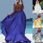 boho maxi dress women spaghetti strap backless long dress 2020  summer party bohemian beach dresses