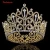 Import Bridal Hair Decoration Handwork Crystal Wedding Head Pageant Leather Piece Full Round Tiara from China