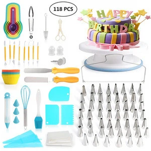 Cake Decorating Tools Kit Turntable Pastry Nozzles For Cream Confectionery Bags Icing Piping Nozzles Tips