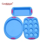 cake tools Non-stick Silicone 12-Cup Muffin Pan Baking Tray loaf cake pan bakeware set