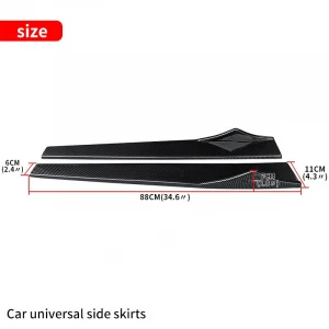 Car Universal New side skirts Car universal 88CM carbon fiber look accessories ABS protector side skirts Carbon fiber black