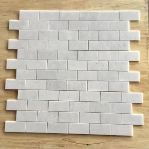 carrara white thassos herringbone marble stone waterjet mosaic tile for kitchen backsplash bathroom wall