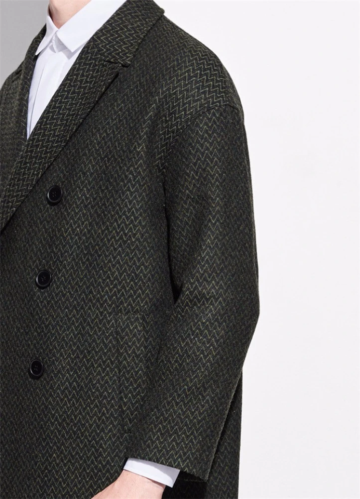 Cashmere Twill Wool Brushed Fabric for Men Custom Trench Woolen Coat