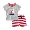 Casual baby summer shirt+short pants set 2 pcs Children Boy Clothing Set