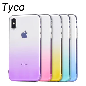 cell phone shell soft TPU transparent case for iphone X ombre color