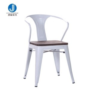 Cheap antique white restaurant furniture dining room metal iron frame industrial dining Chair